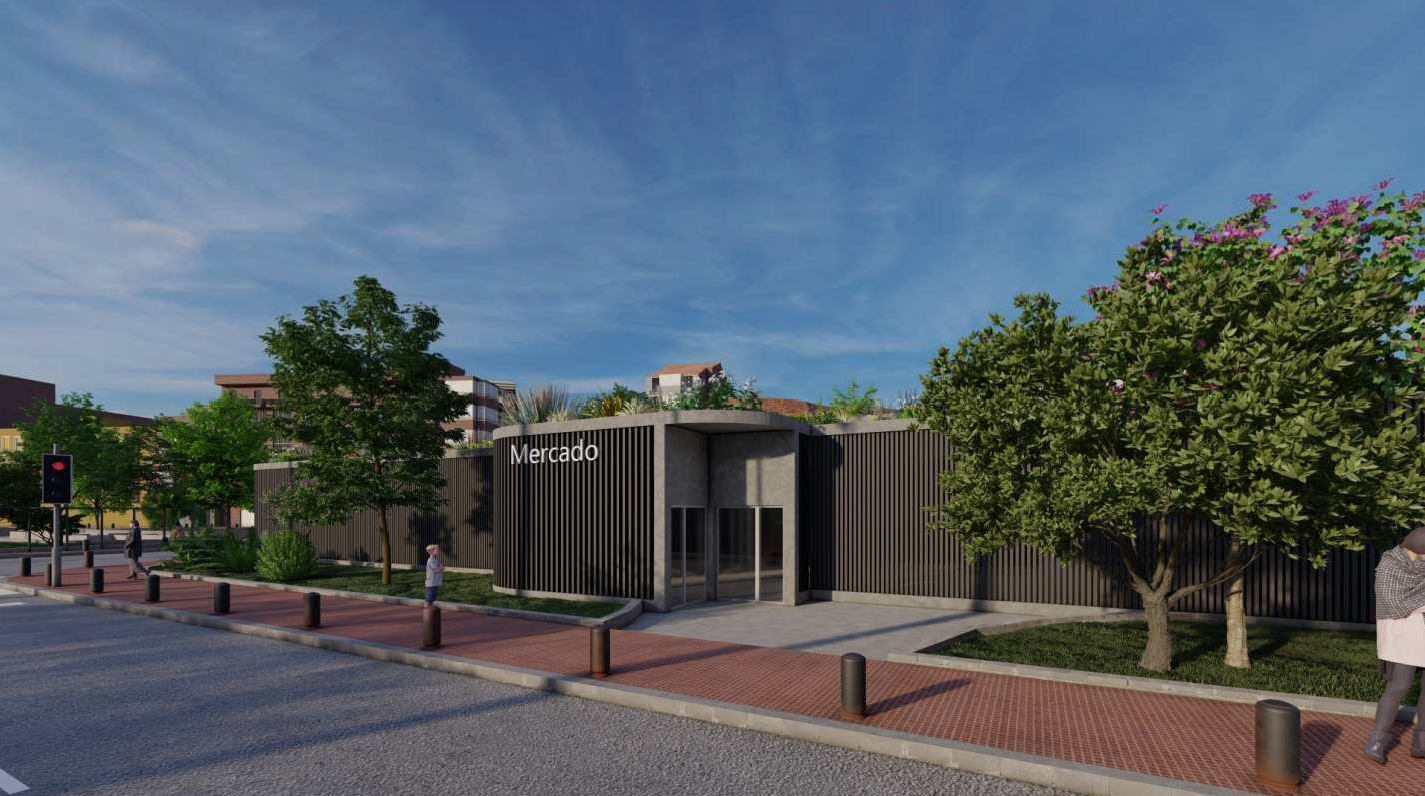 Así quedaría el recinto del mercado provisional junto a Verónicas, en Murcia