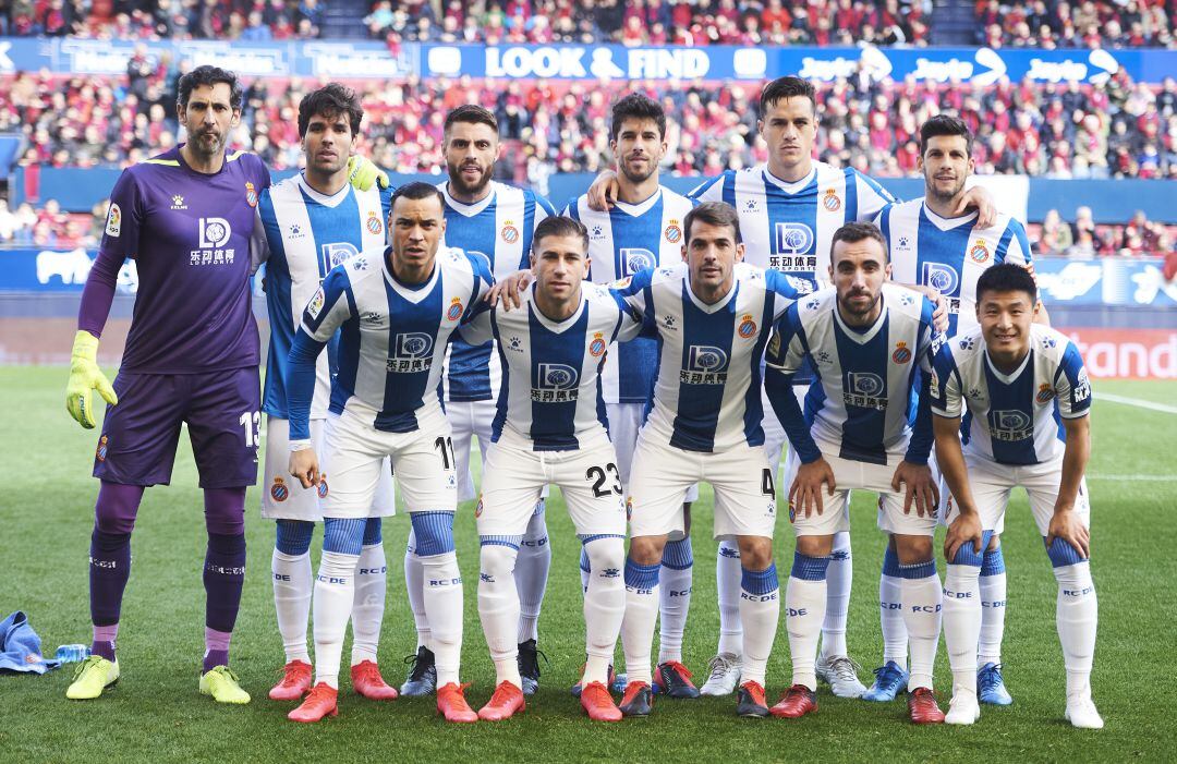 El once del Espanyol en el partido ante Osasuna del 8 de marzo.