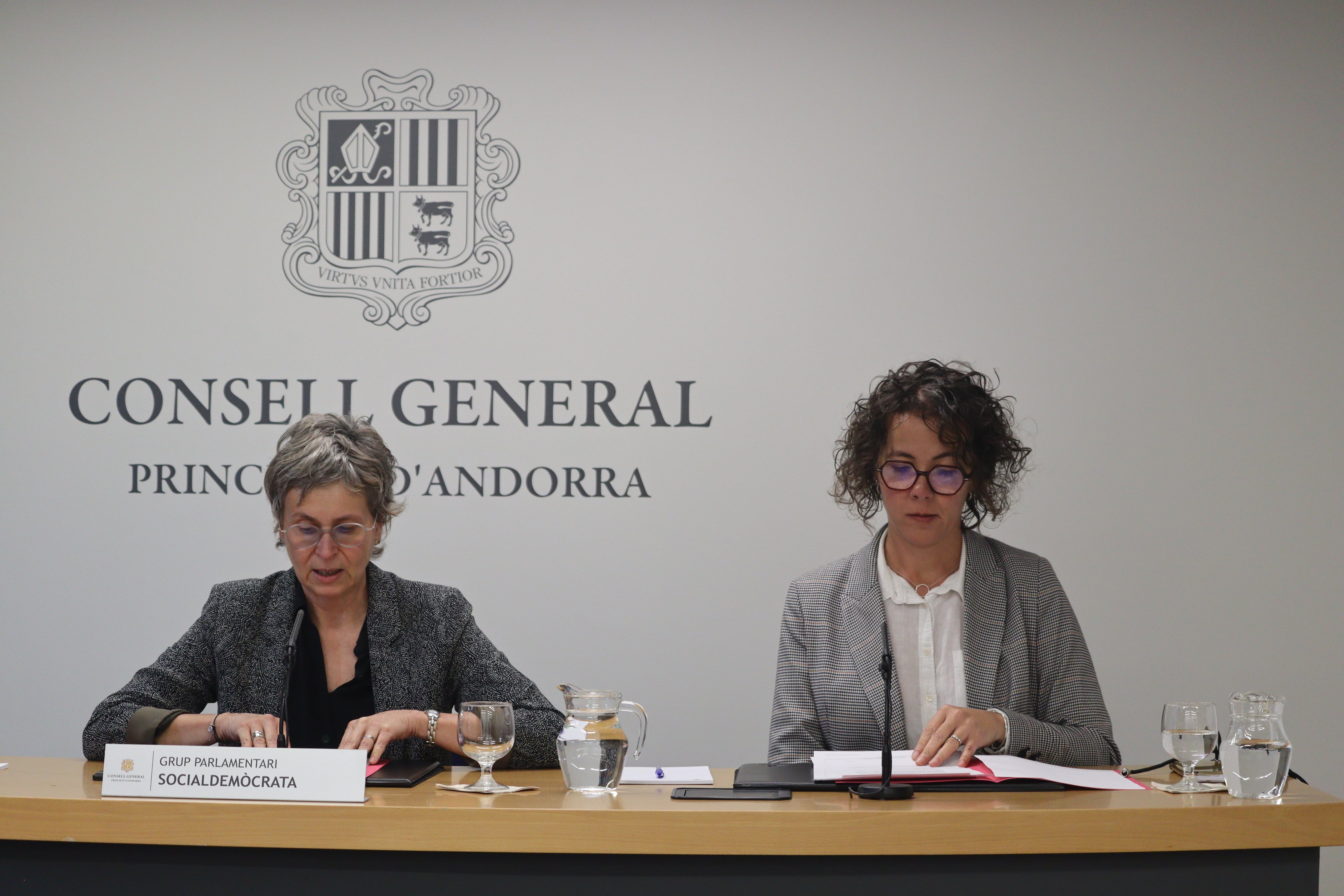 Les conselleres generals socialdemòcrates, Susanna Vela i Judith Casal, van presentar la proposició de llei de l&#039;oblit sanitari