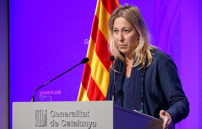 La portavoz del Govern, Neus Munté, durante una rueda de prensa