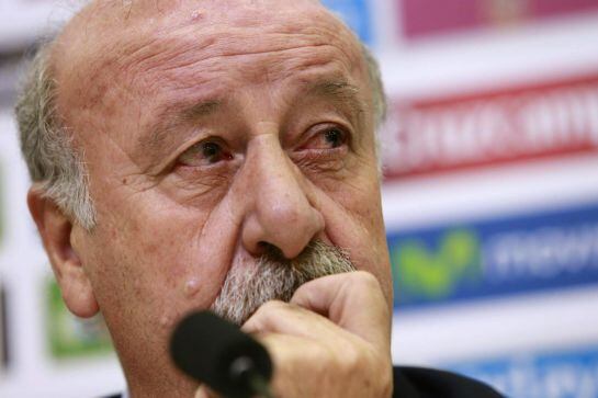 GRA183. MADRID, 07/11/2014.- El seleccionador español de fútbol, Vicente del Bosque, durante la rueda de prensa en la que ha anunciado hoy la lista de convocados del para el partido oficial contra Bielorrusia y el amistoso ante Alemania, en la que Ignacio