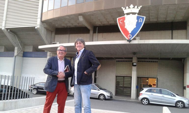 Luis Sabalza y Enrique Martín, presidente y entrenador de Osasuna, respectivamente