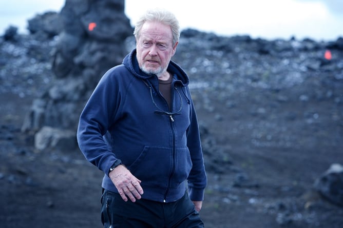 El director Ridley Scott en un momento del rodaje