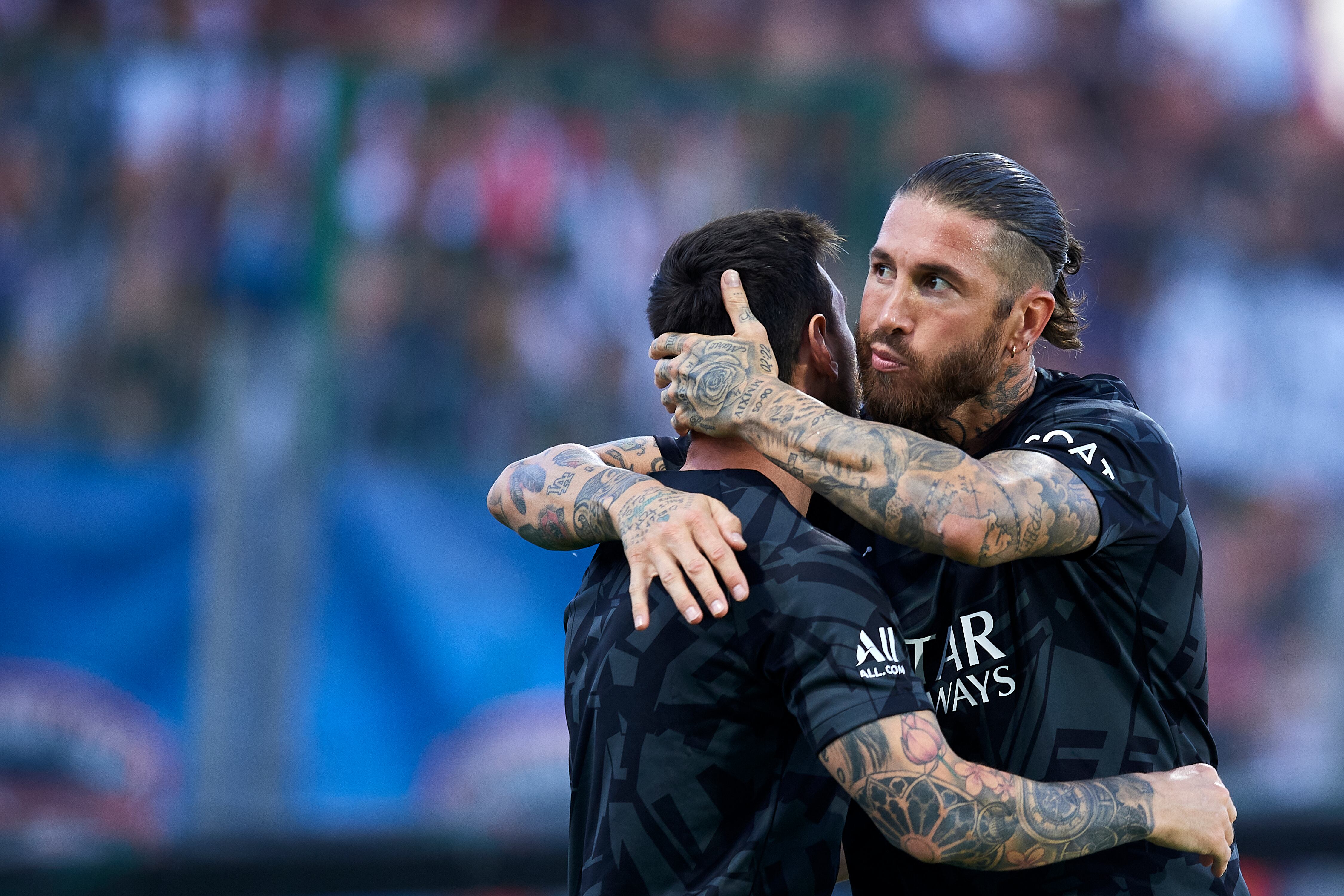 Sergio Ramos y Leo Messi en el PSG