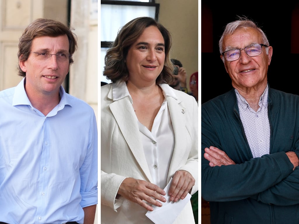 Almeida, Colau y Ribó, tres de los protagonistas de la jornada electoral.