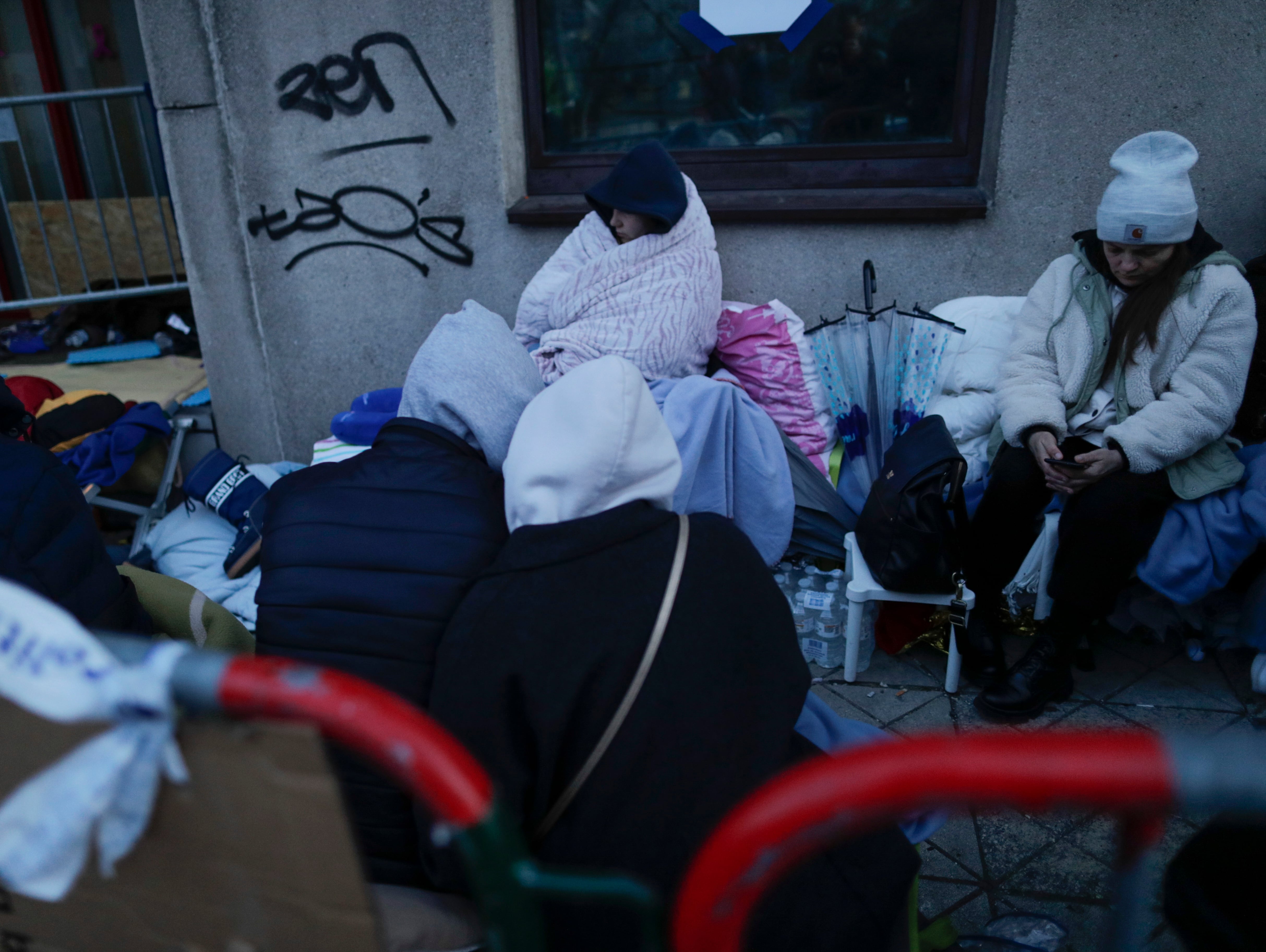 Refugiados ucranianos llegados a Bélgica.