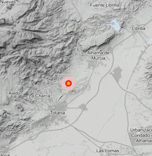 Totana registra un terremoto de 2,8 en la escala de Richter