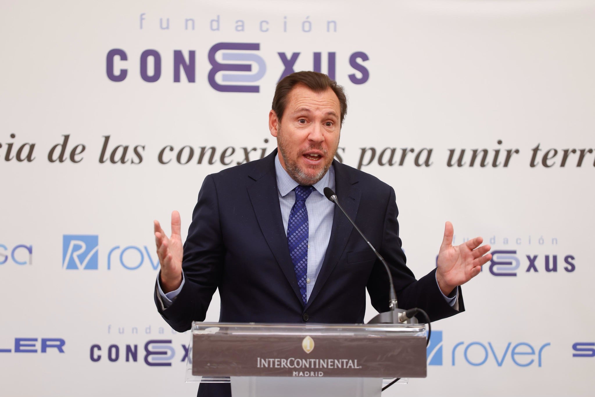 El ministro de Transportes Óscar Puente ha participado este miércoles en Madrid en un encuentro con la fundación Conexus