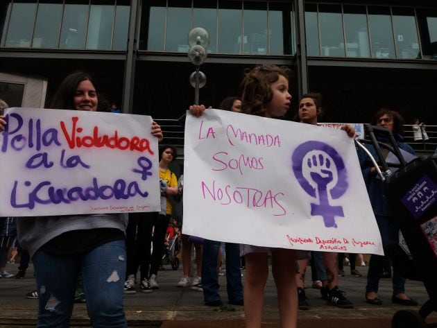 Momento de la manifestación contra la decisión sobre La Manada