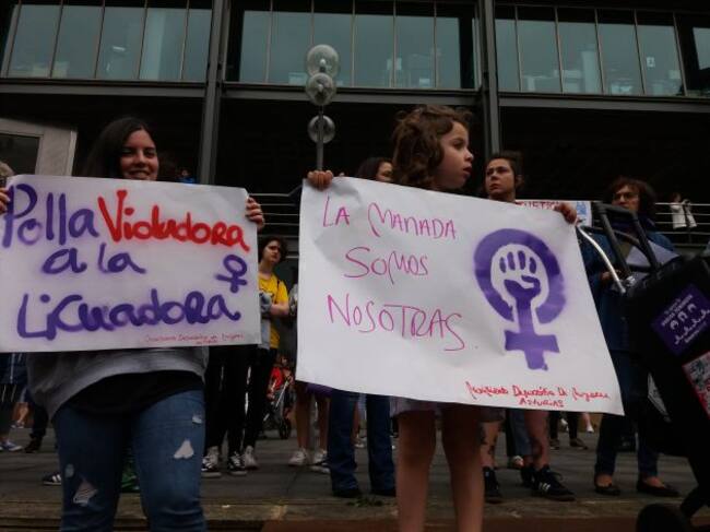 Momento de la manifestación contra la decisión sobre La Manada