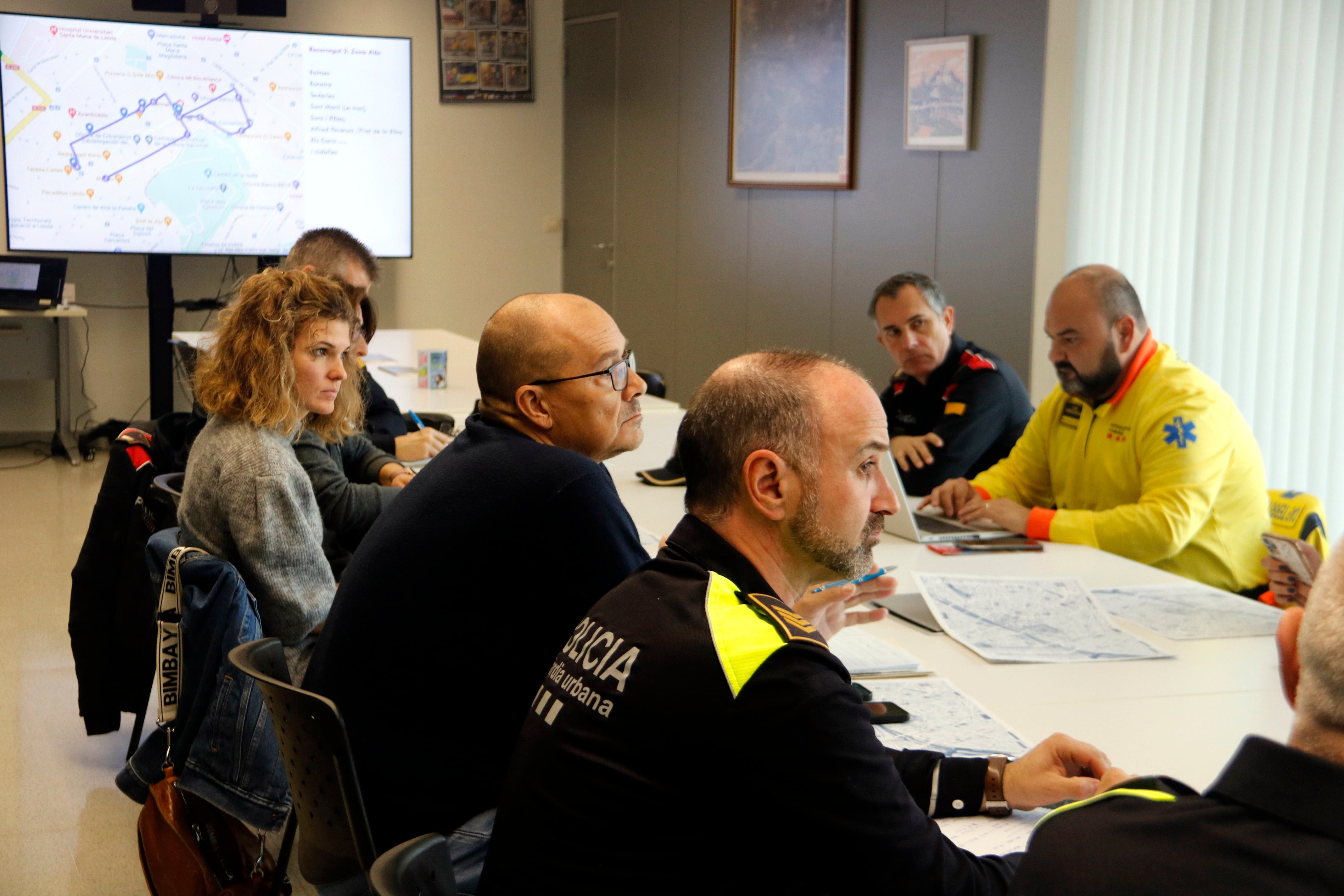 Reunió de planificació de la seguretat per la nit de Cap d&#039;Any a Lleida a la comissaria de la Guàrdia Urbana de Lleida. Foto: ACN.