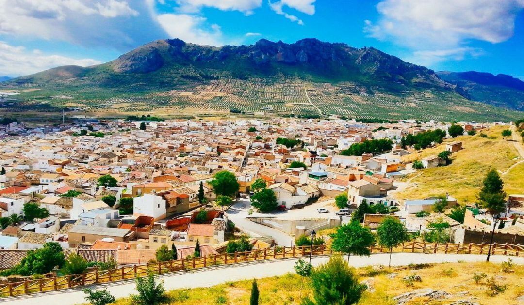 Vista panorámica de Jódar, desde le Parqeu Periurbano Trascastillo