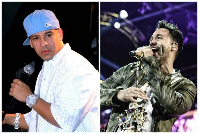 Daddy Yankee y Romeo Santos, foto de archivo.