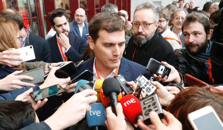 El presidente de Ciudadanos, Albert Rivera, antes de su intervención en la IV Asamblea General del partido.