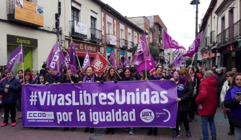 Las marchas han sido secundadas por miles de mujeres como las de Getafe, que han apoyado masivamente los paros