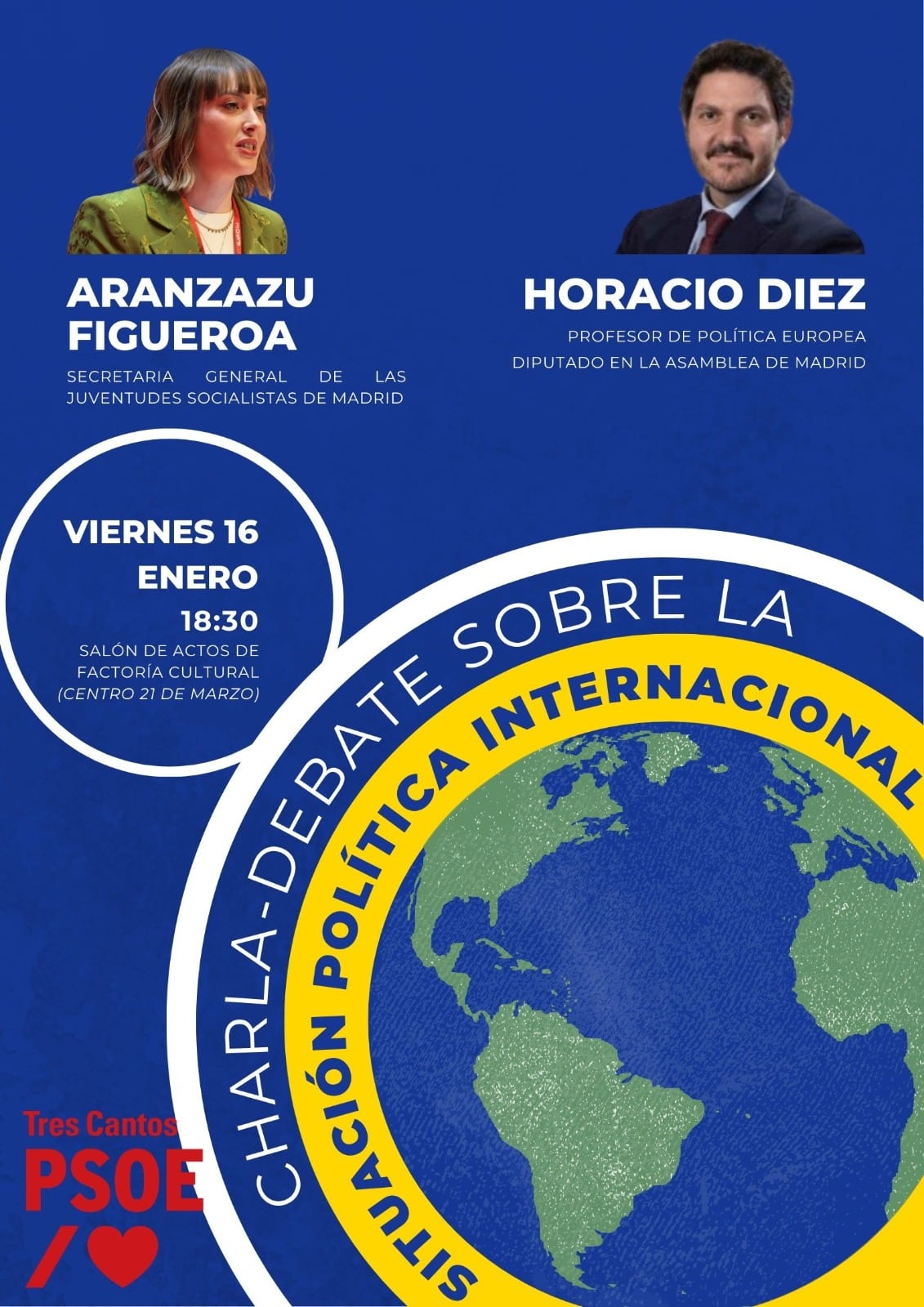 charla-debate en el el salón de actos de la Factoría Cultural de Tres Cantos