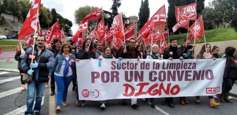 Protesta de los trabajadores de la limpieza