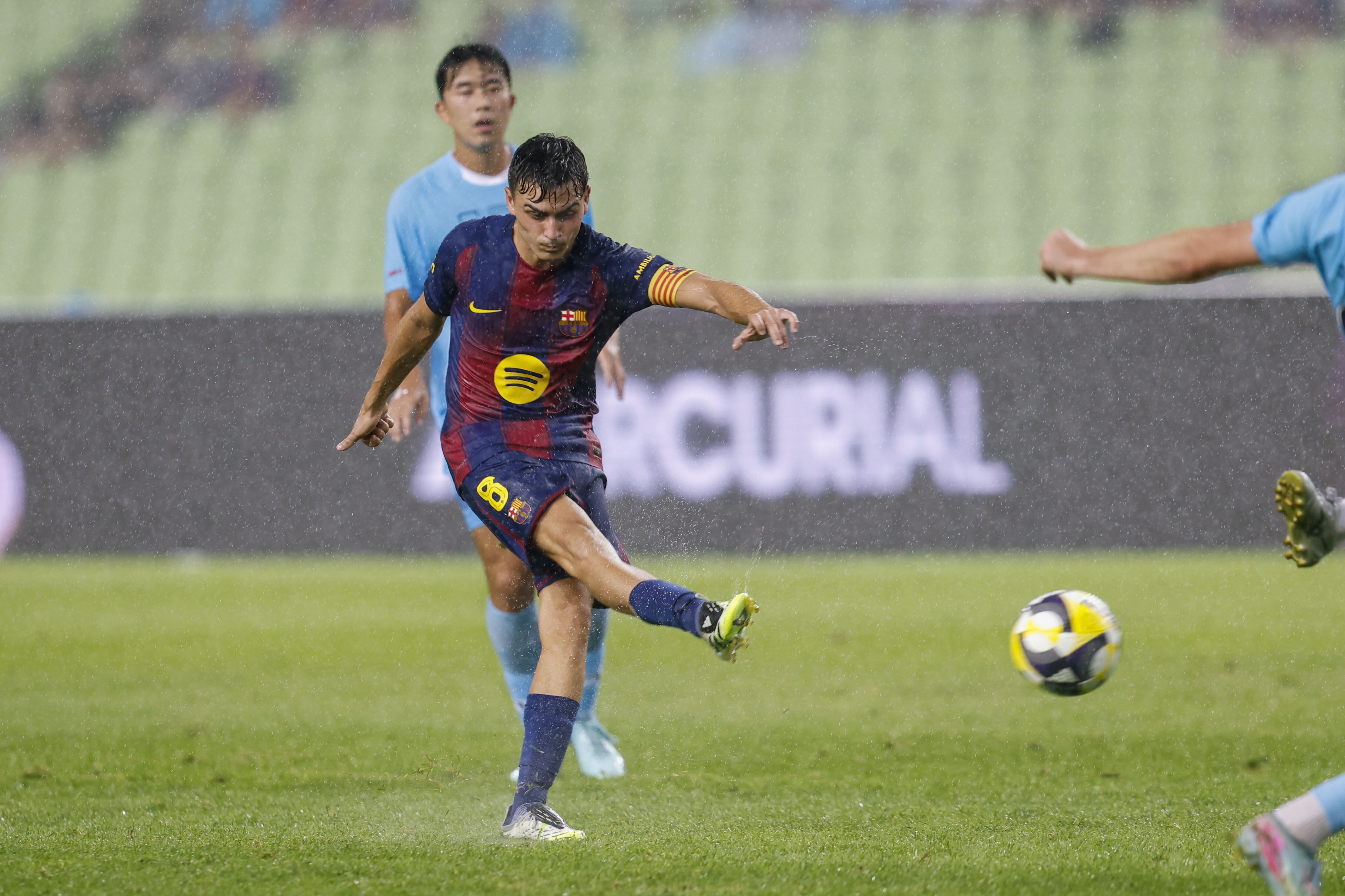 Pedri, durante el partido de pretemporada entre el FC Barcelona y el Daegu FC