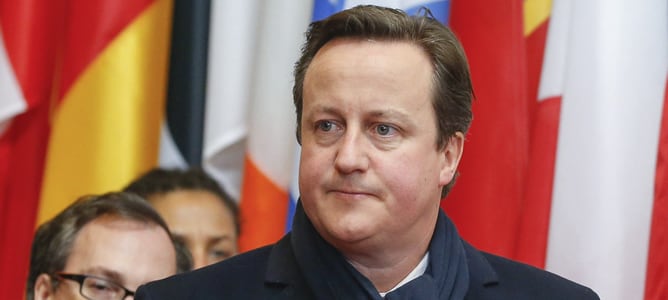 El primer ministro británico, David Cameron, durante la reunión del Consejo Europeo celebrada en Bruselas