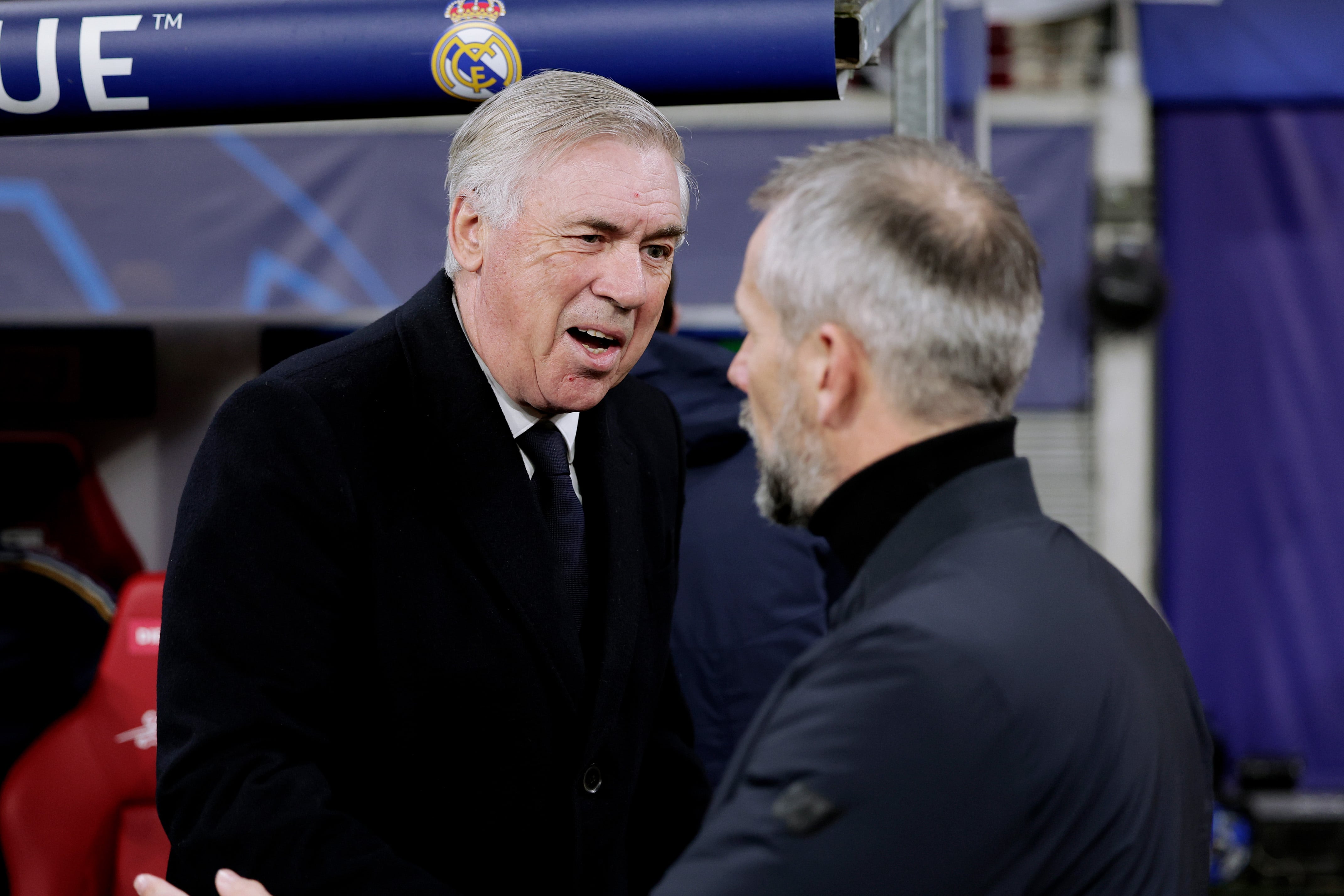 Carlo Ancelotti, entrenador del Real Madrid, y Marco Rose, técnico del RB Leipzig (Photo by David S. Bustamante/Soccrates/Getty Images)