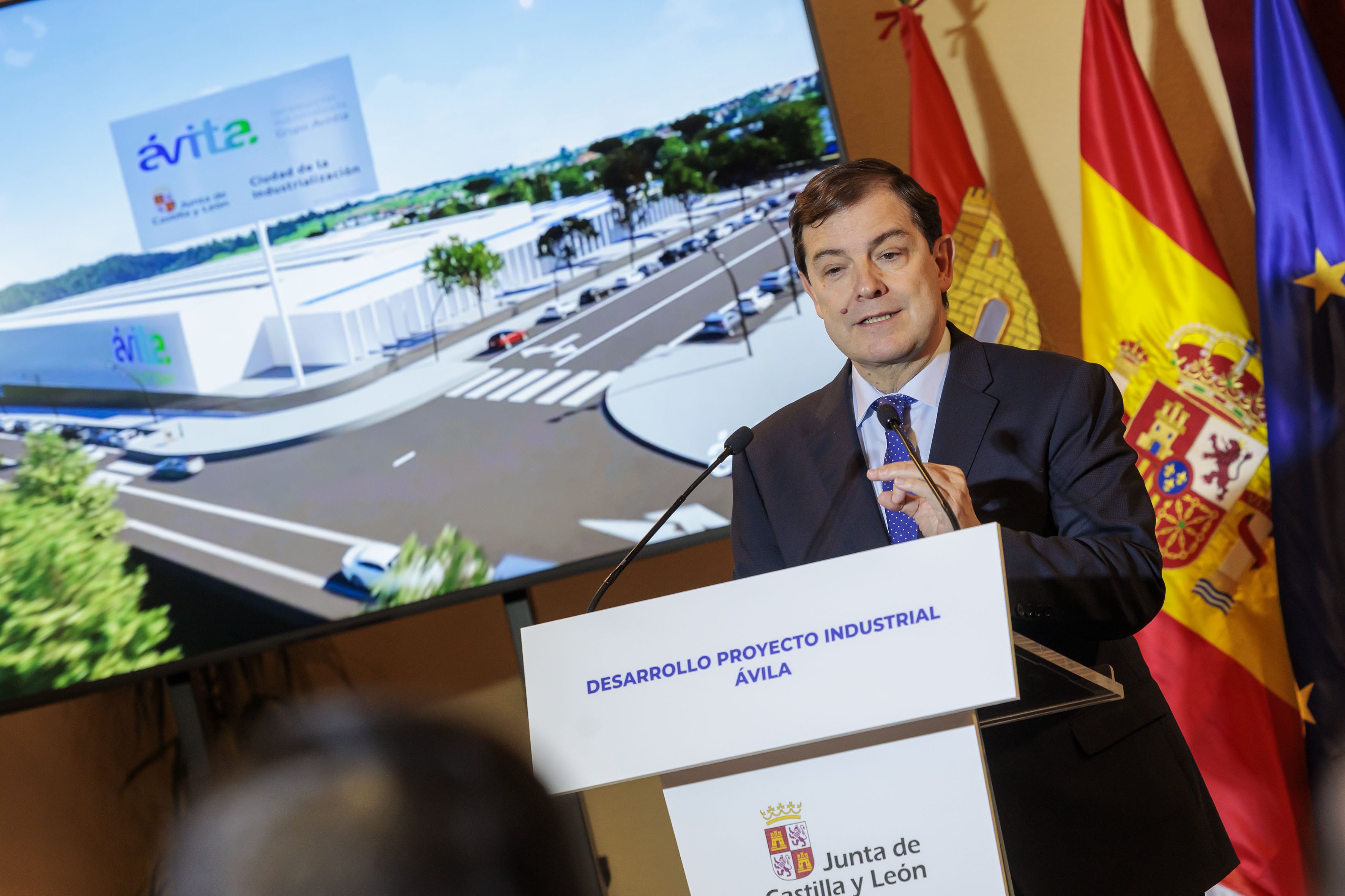 El presidente de la Junta, Alfonso Fernández Mañueco, en un acto en Ávila este jueves | Fuente: Junta de Castilla y León