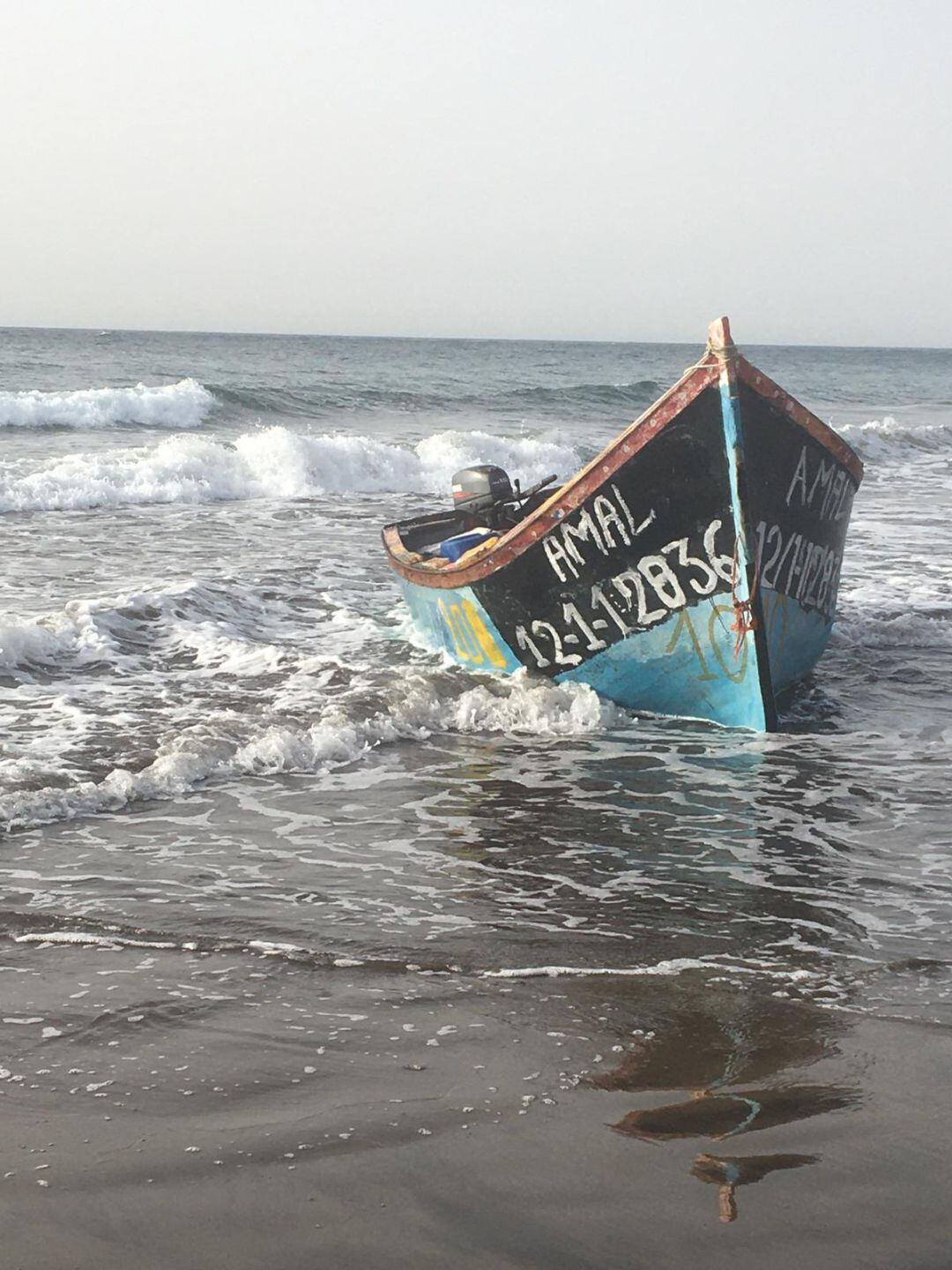 Una de las pateras llegadas a las costas de Gran Canaria. 