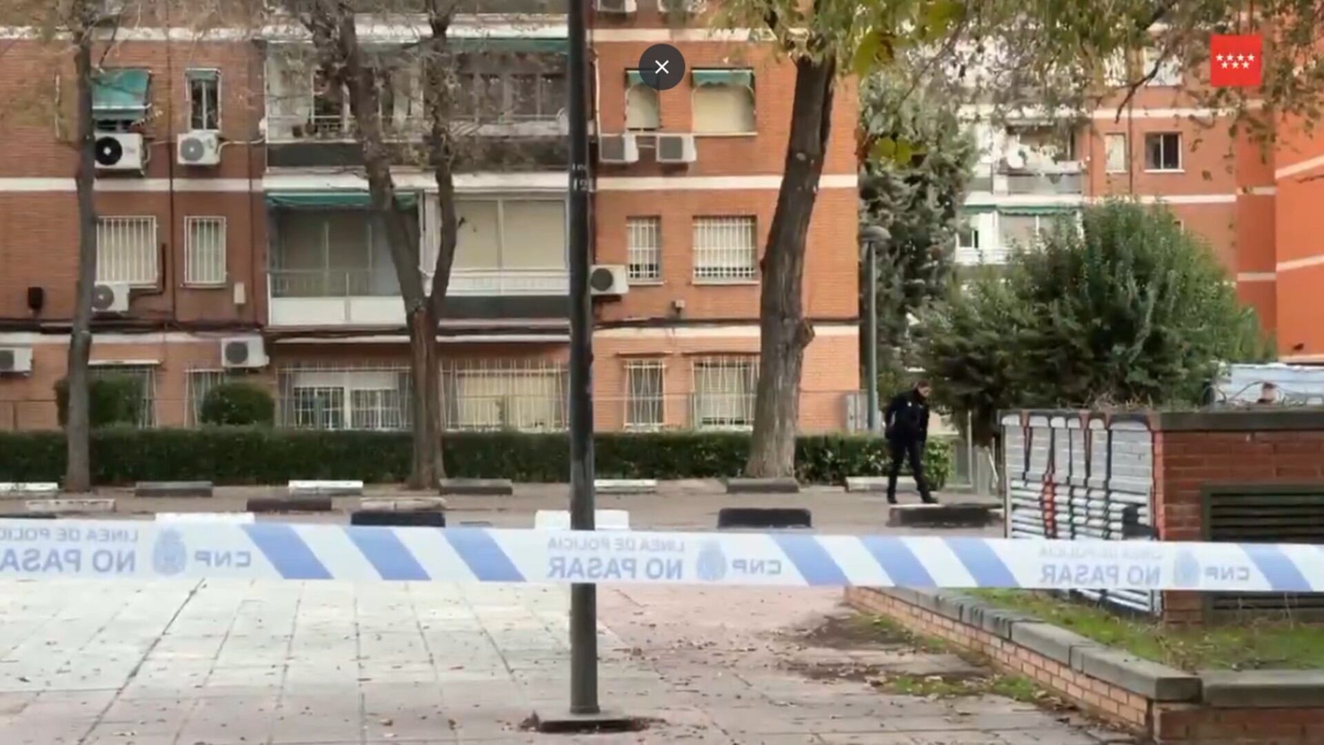 La zona acordonada por la Policía Nacional