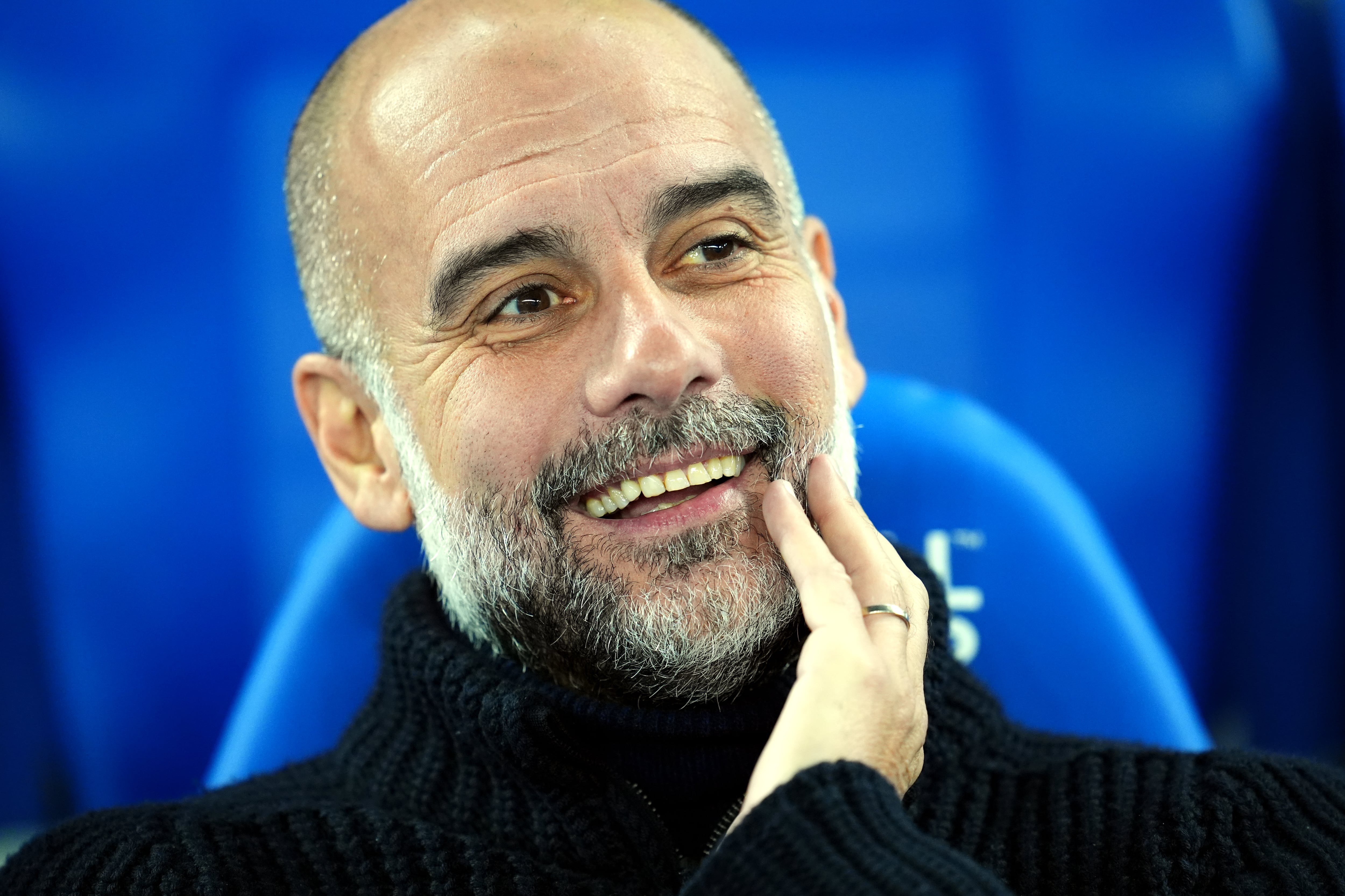 Pep Guardiola, durante un partido del Manchester City