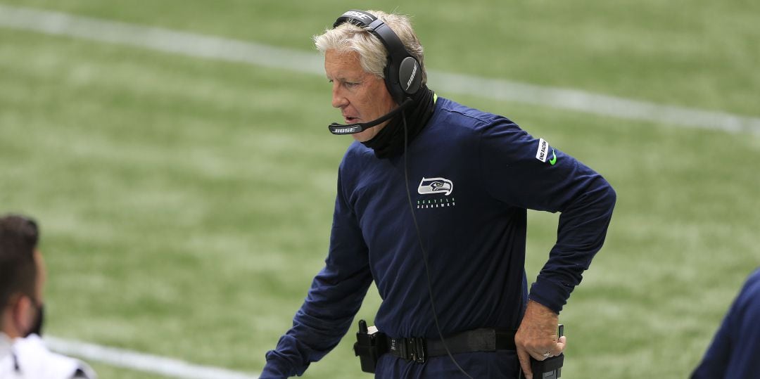 Pete Carroll, durante el encuentro entre los Seahawks y los Patriots de este fin de semana