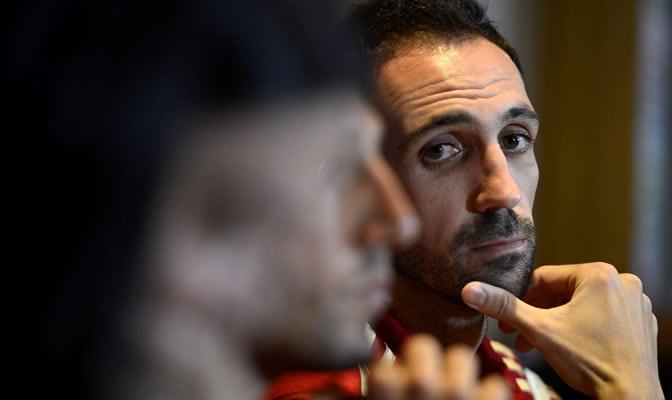 Juanfran, durante una rueda de prensa