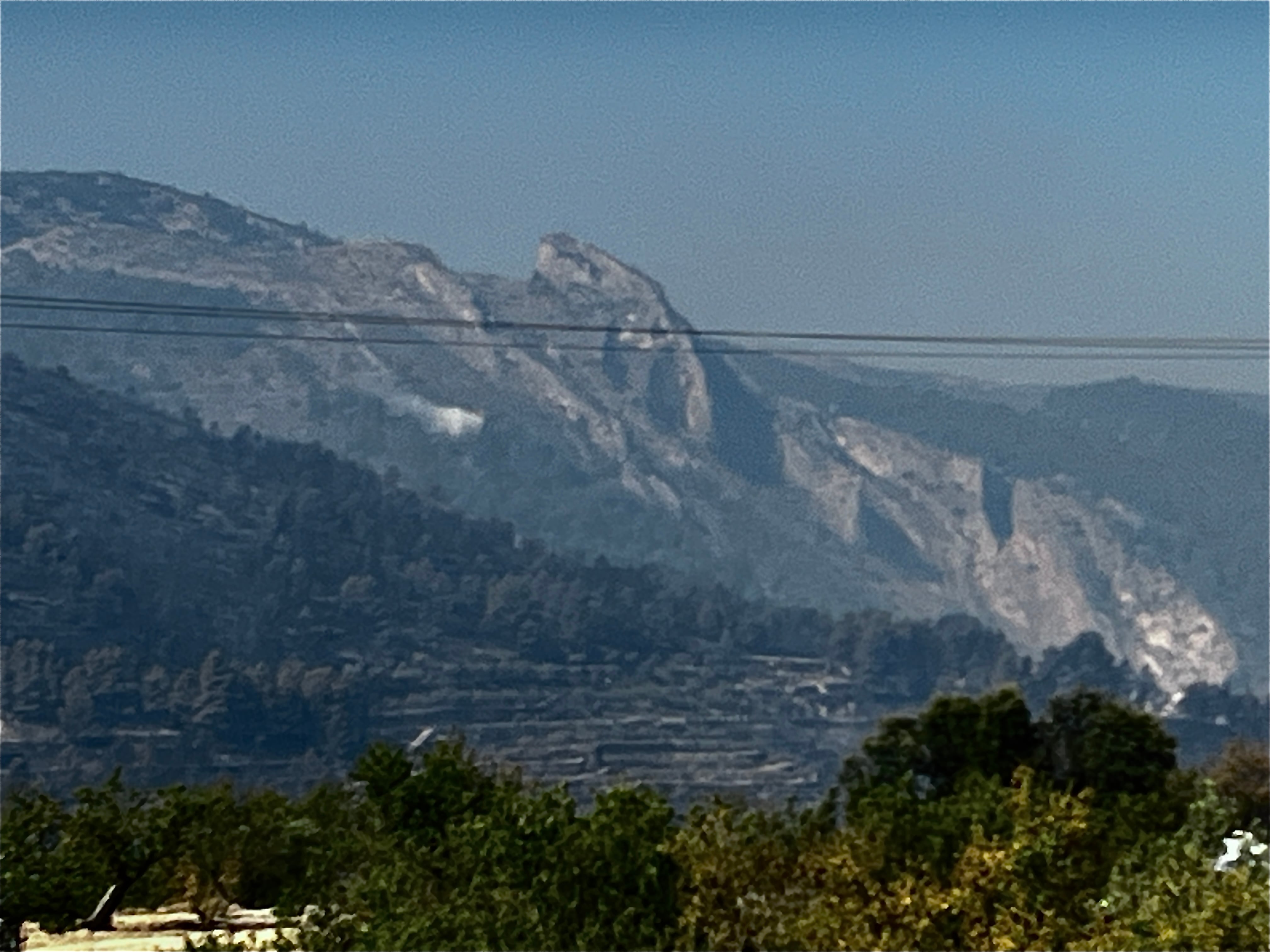 Vista de Penàguila desde Benasau en el miércoles por la mañana