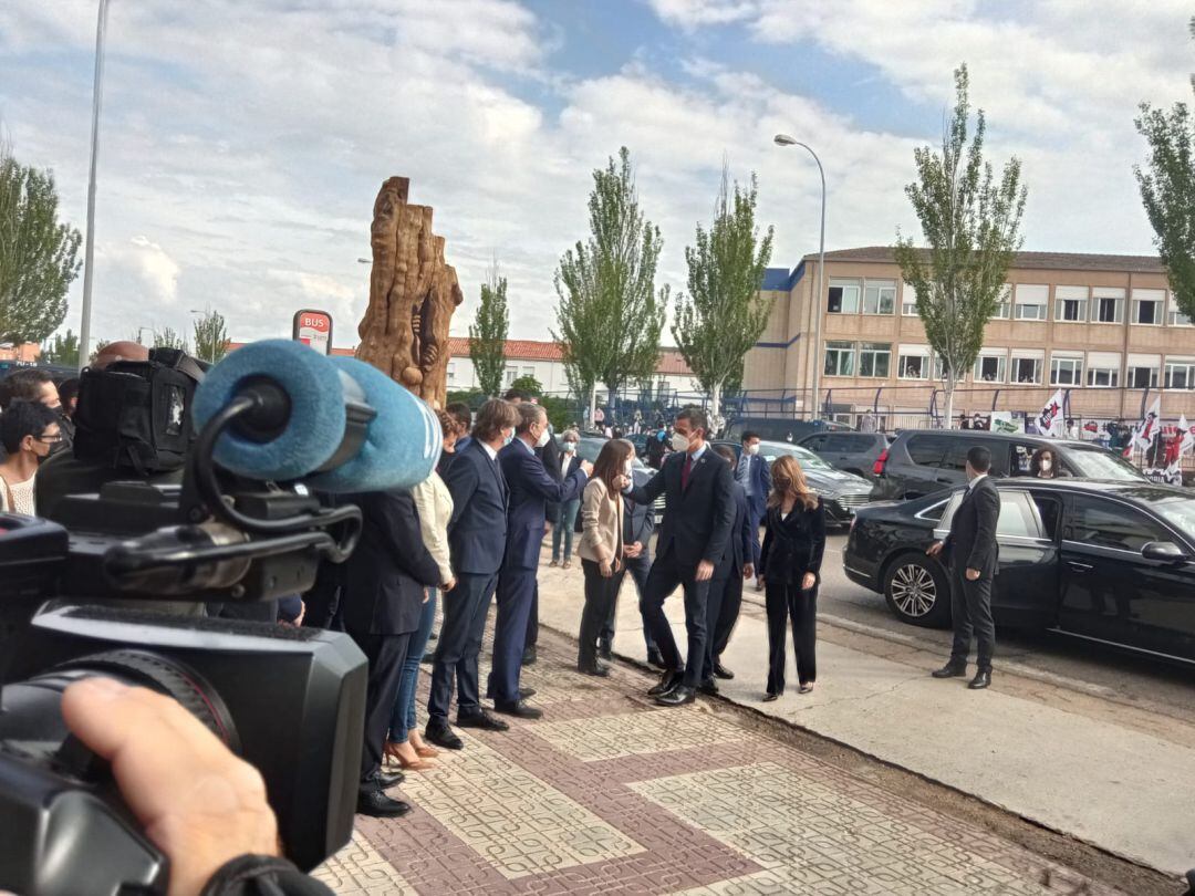 Llegada de Pedro Sánchez al Hueco