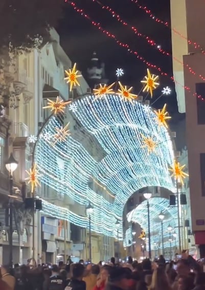 Imagen de archivo del túnel de luz en Albacete en la Navidad de 2022/23
