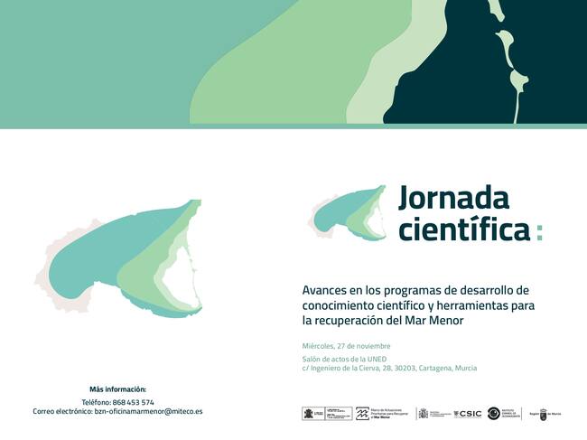 Cartel anunciador de la jornada científica del Mar Menor del próximo 27 de noviembre