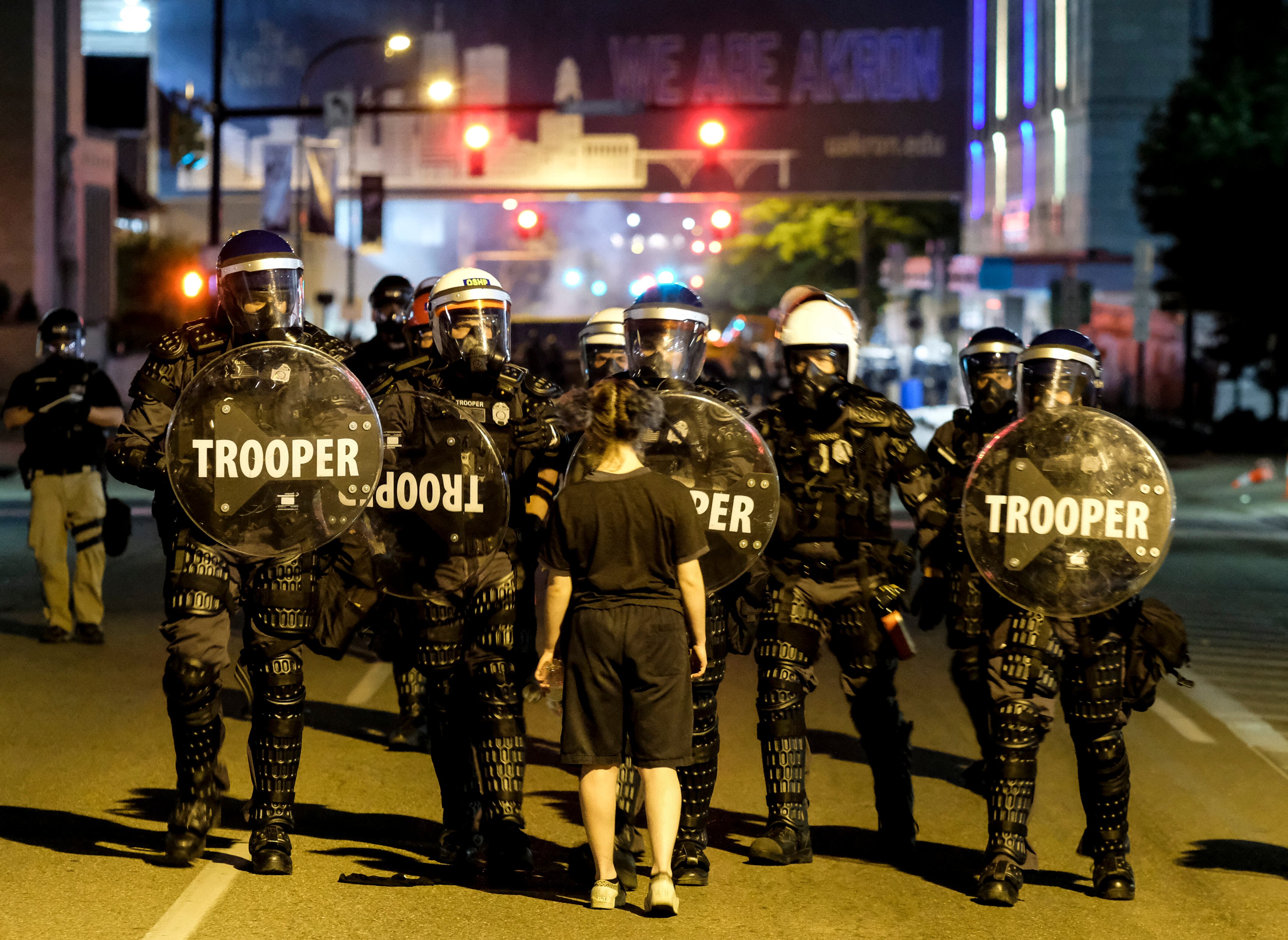 Protestas en Akron contra el racismo por el último asesinato. 