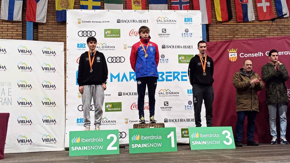 Adrián Lanau (16 años) campeon absoluto de España en la modalidad sprint en Baqueira