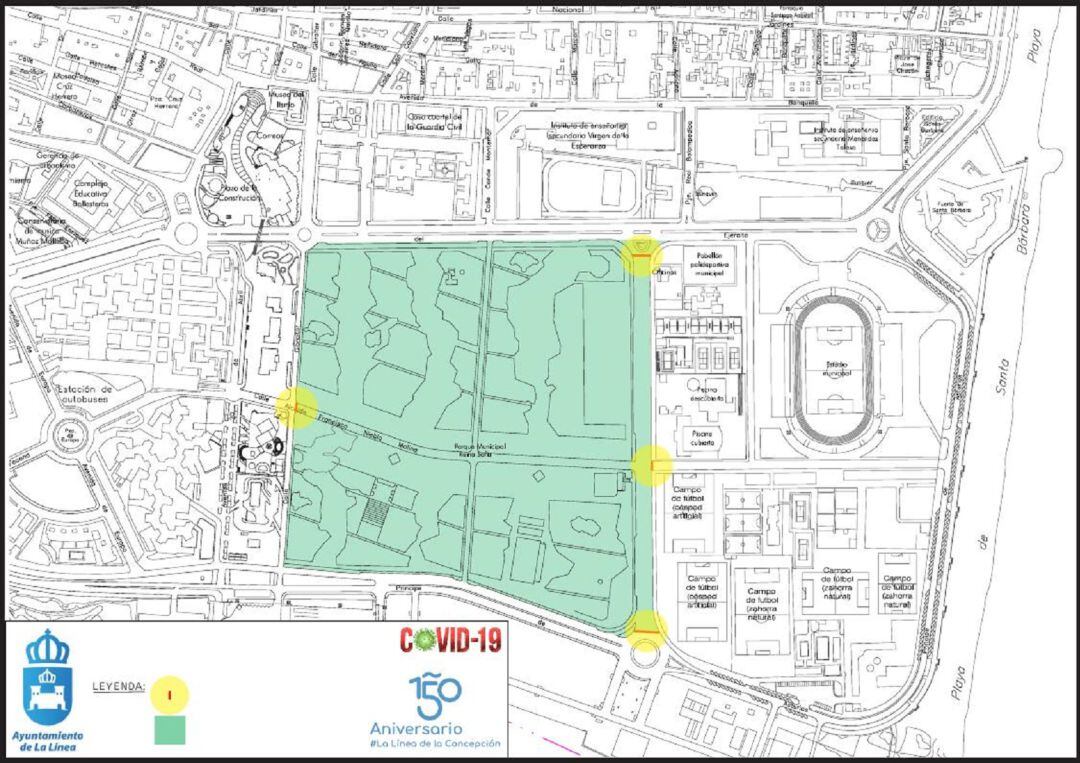 Plano de las calles acotadas.