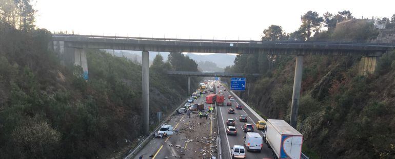 Imagen de un accidente en la A-55