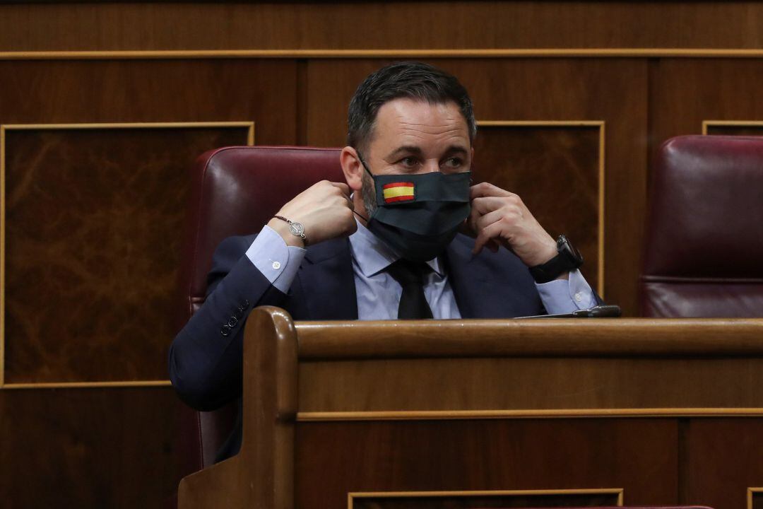 El líder de Vox, Santiago Abascal, en el Congreso de los Diputados