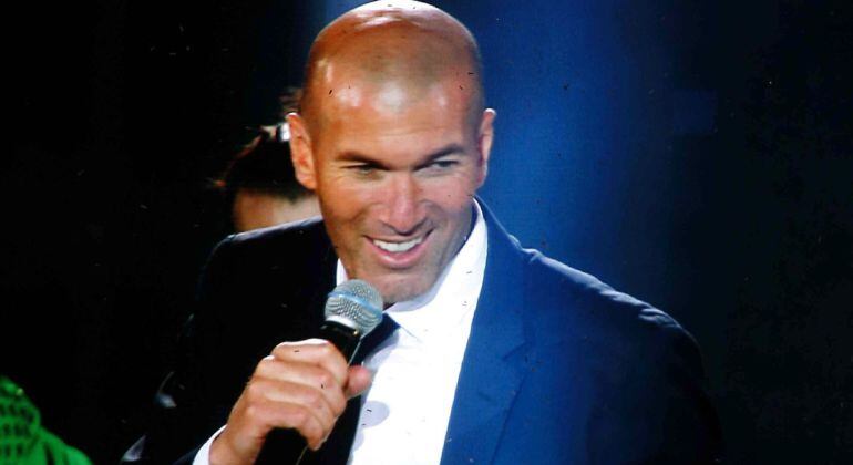 Zidane, durante la celebración madridista