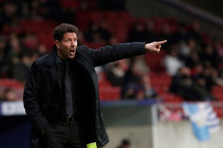 Simeone durante el encuentro ante el Lleida en Copa del Rey
