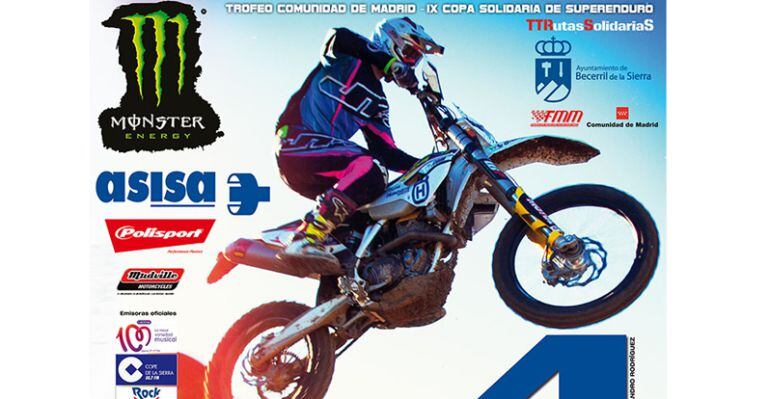 Cartel de la Copa Solidaria de Superenduro en Becerril de la Sierra