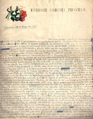 Carta manuscrita de Enrique Jardiel Poncela fechada en 1947