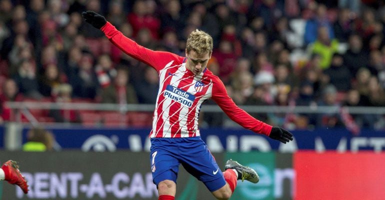 Antoine Griezmann, durante el partido ante el Alavés en el Wanda Metropolitano