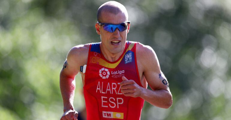 Fernando Alarza, durante la prueba de Triatlón del campeonato de Europa de Glasgow