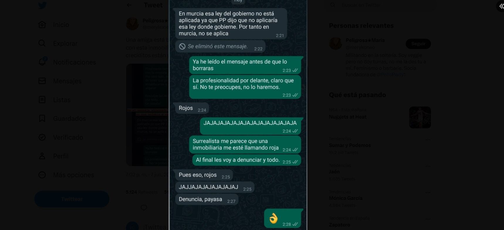 Una inmobiliaria de Murcia llama "rojos" a sus clientes