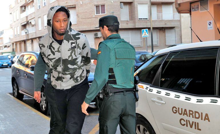 Semedo, a su llegada esta mañana al juzgado número 6 de Lliria (Valencia)