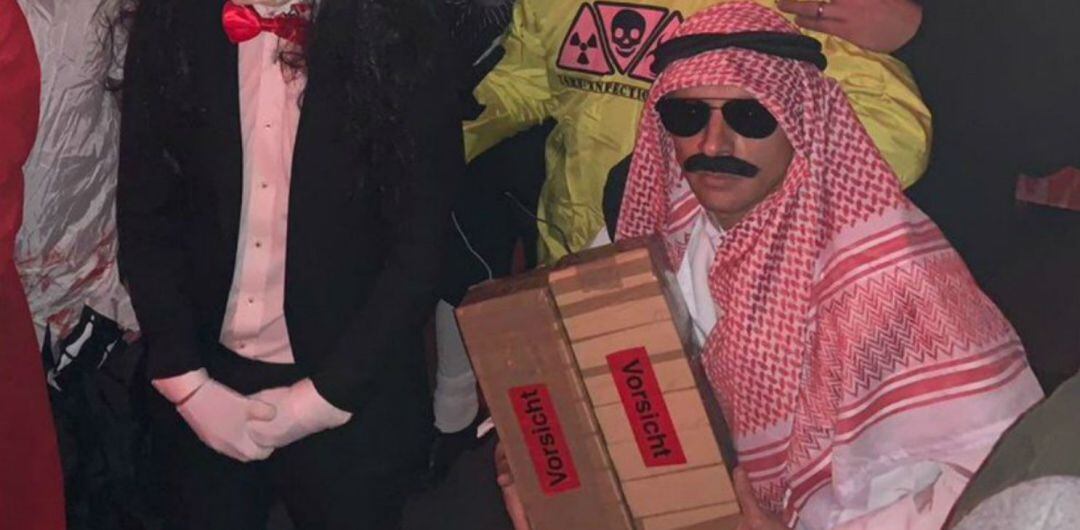 Rafinha, con su disfraz en Halloween