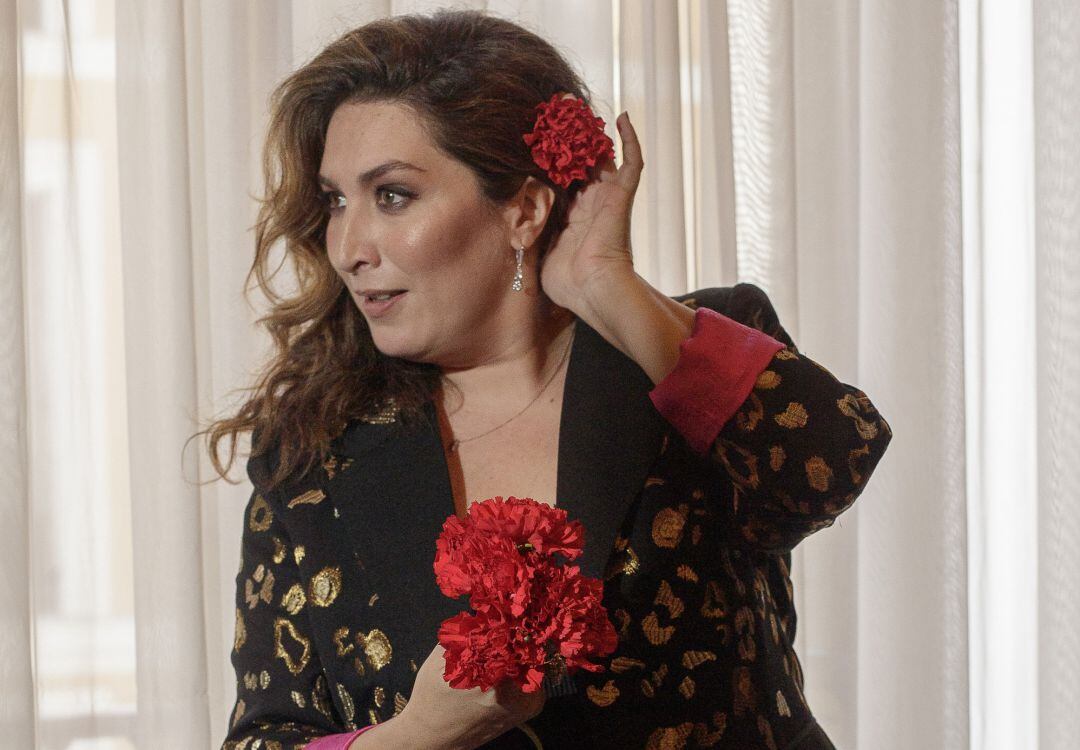 Estrella Morente posa para la prensa en la presentación de su nuevo álbum