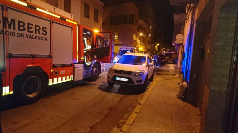 La calle de Alfara del Patriarca donde está la residencia siniestrada